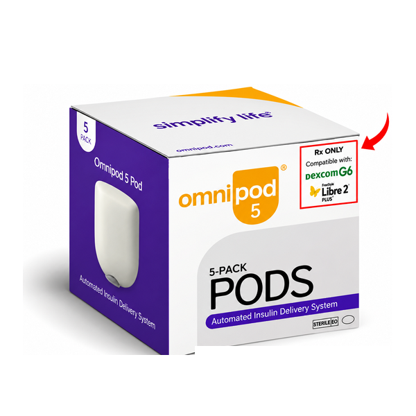 Omnipod 5 G6/Libre 2 Plus Compatible 5 Pack